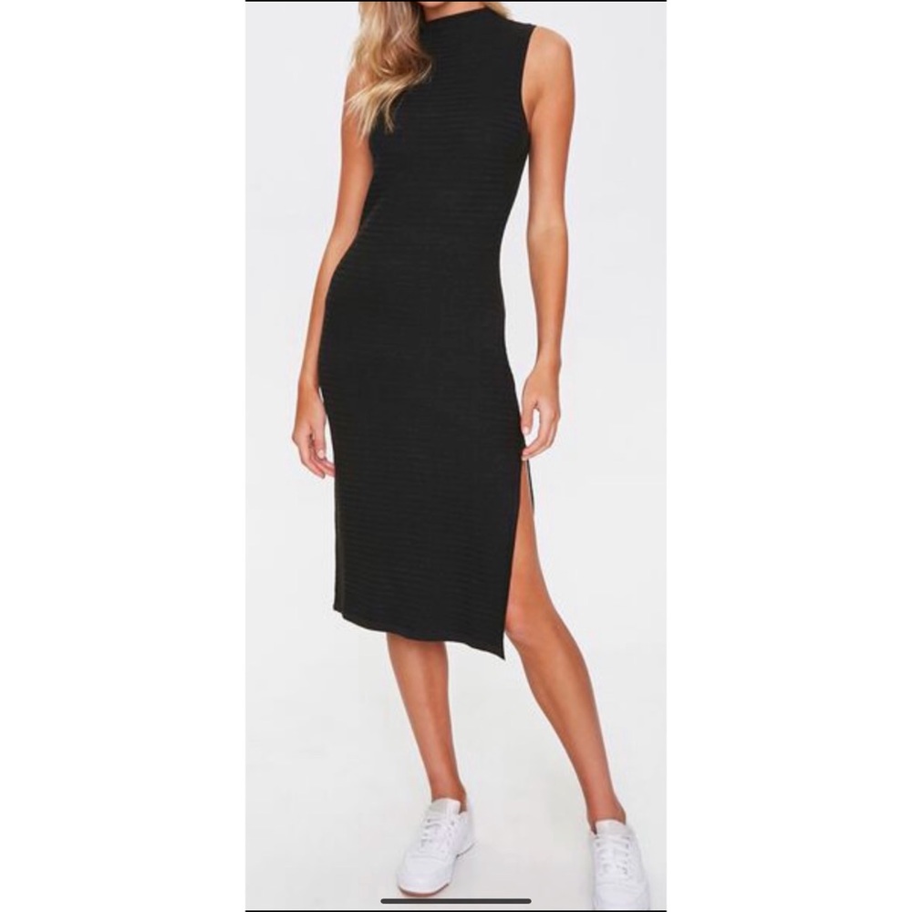 Sweater-Knit Mock Neck Dress - Picture 2 of 2
